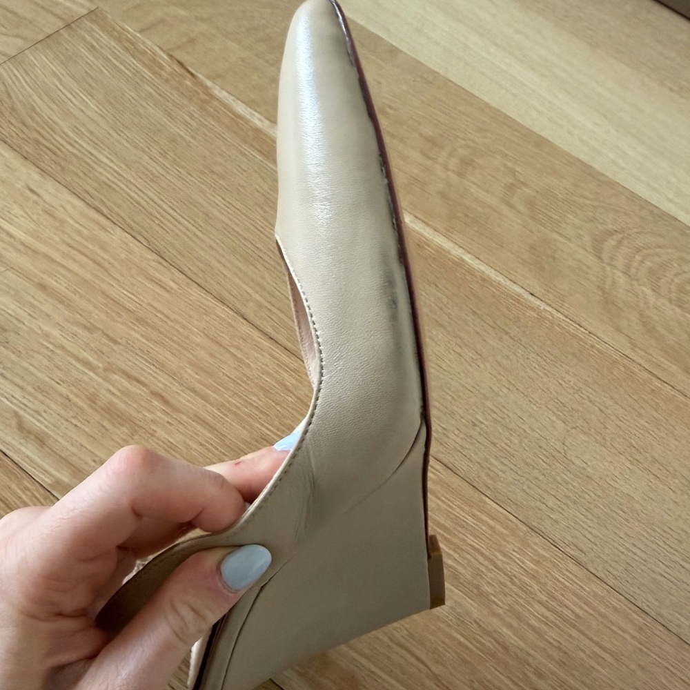 Pour La Victoire Women's Beige Slingback Heels - Picture 8 of 9